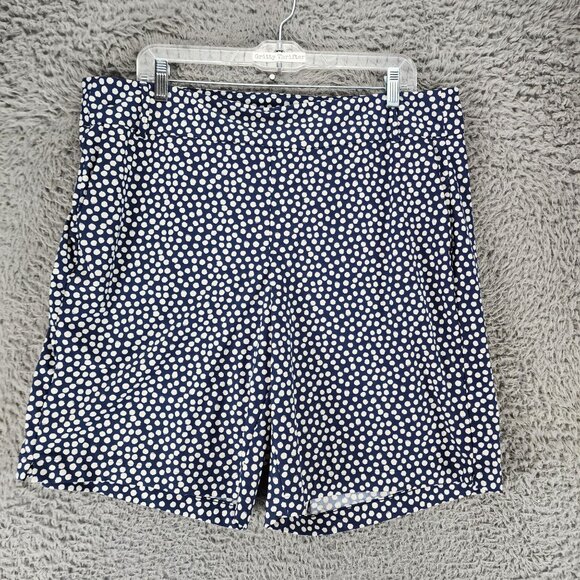 SPANX Pants - Spanx Shorts Womens 1X Navy Blue Polka Dot Pull On High Rise